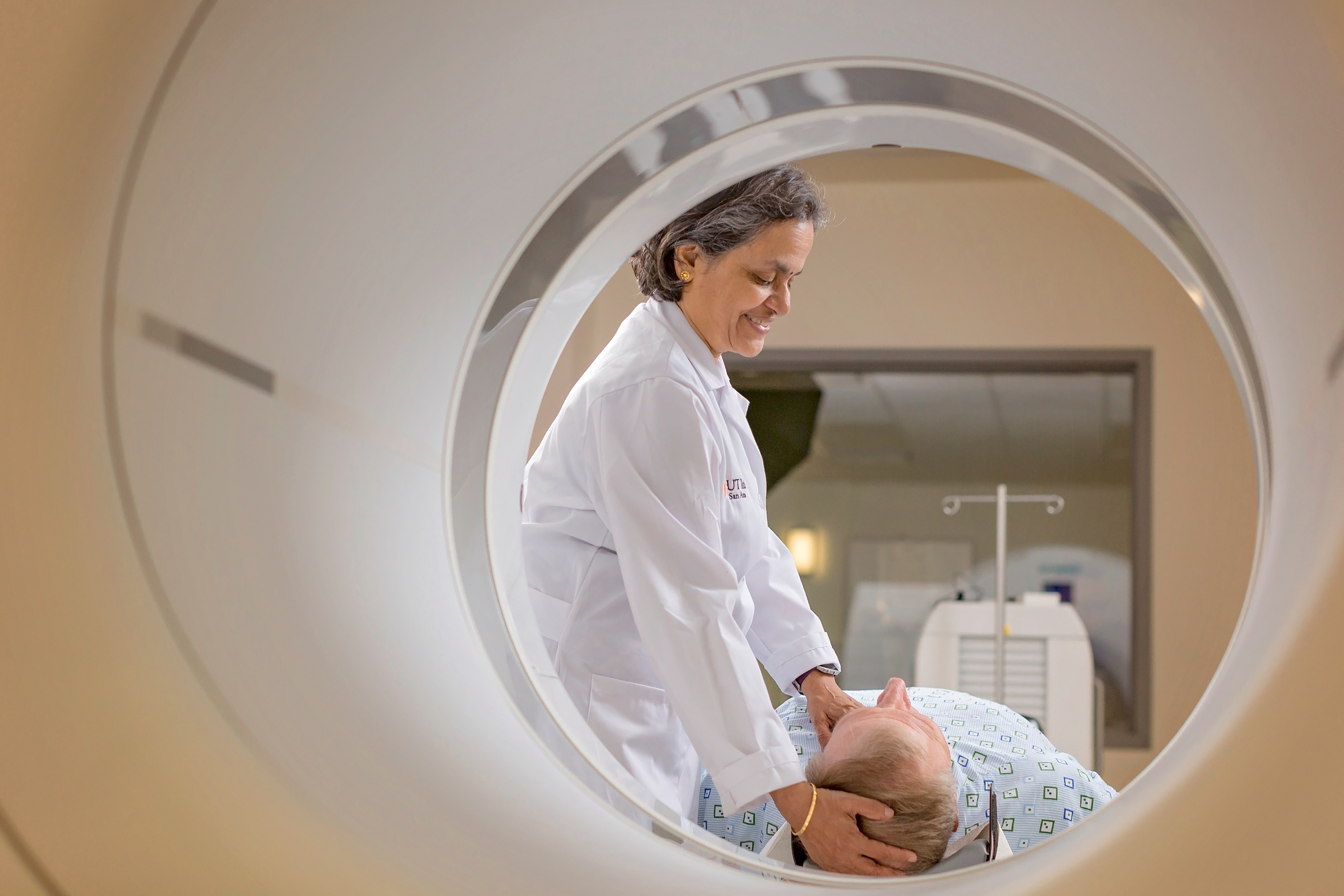 person entering mri machine